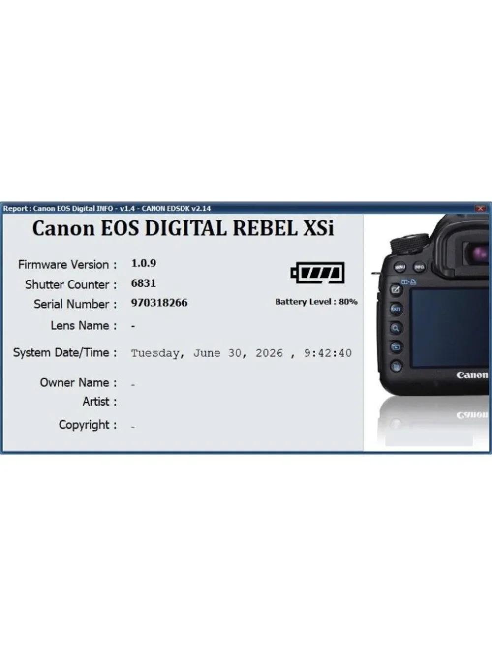 Canon EOS Rebel XSi Digital Camera 12.2MP 18-55mm Lens 6831 Clicks  32GB SD Card